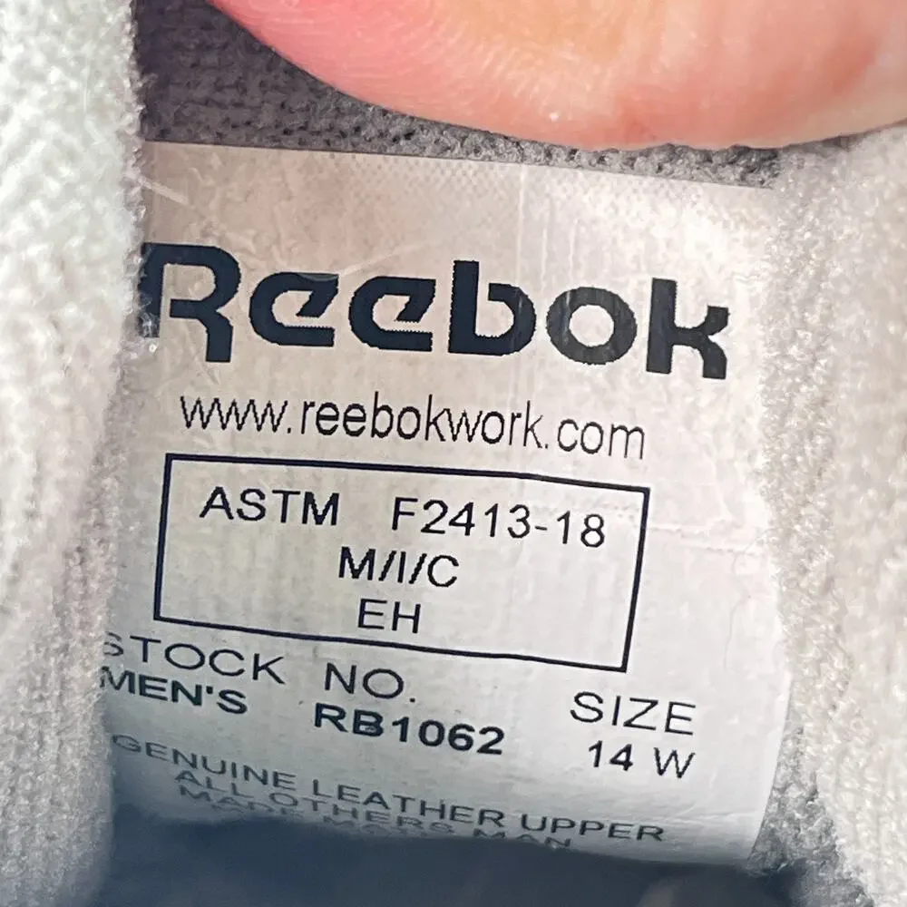 Reebok Work Beamer Black Low Cut Composite Toe Safety Shoes RB1062 Mens Size 14W